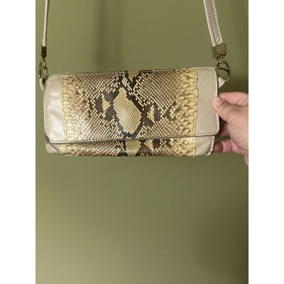 Vintage Snakeskin Small Snap Leather Crossbody Purse Romag 90s 80s - Picture 3 of 10
